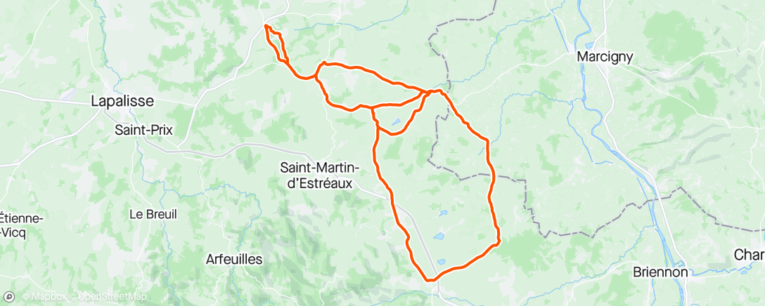Map of the activity, Sortie à jeun+"pique-nique" forêt (avec oubli de l'insuline)