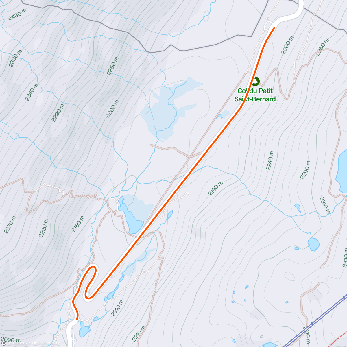 Mapa de la actividad, Kinomap - Col du petit Saint Bernard depuis la Rosière