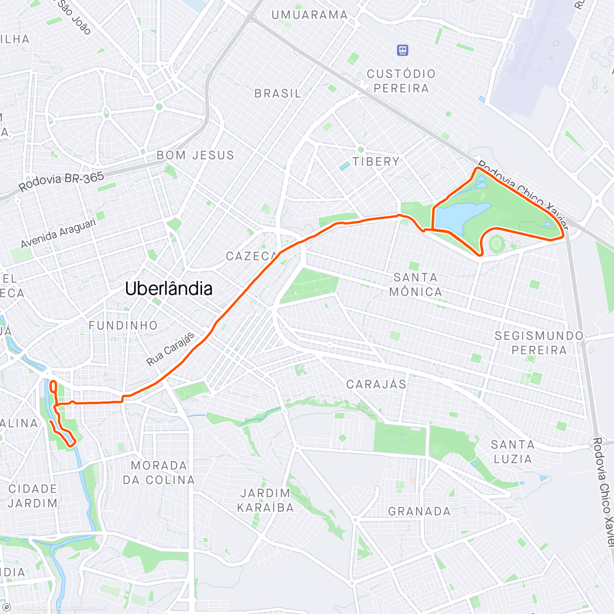 Kaart van de activiteit “City Run”