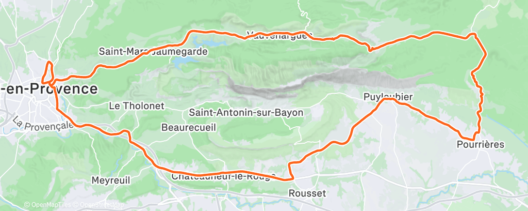 Map of the activity, Sortie vélo le midi