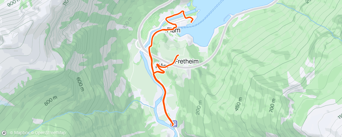Map of the activity, Fam Flåm with GW