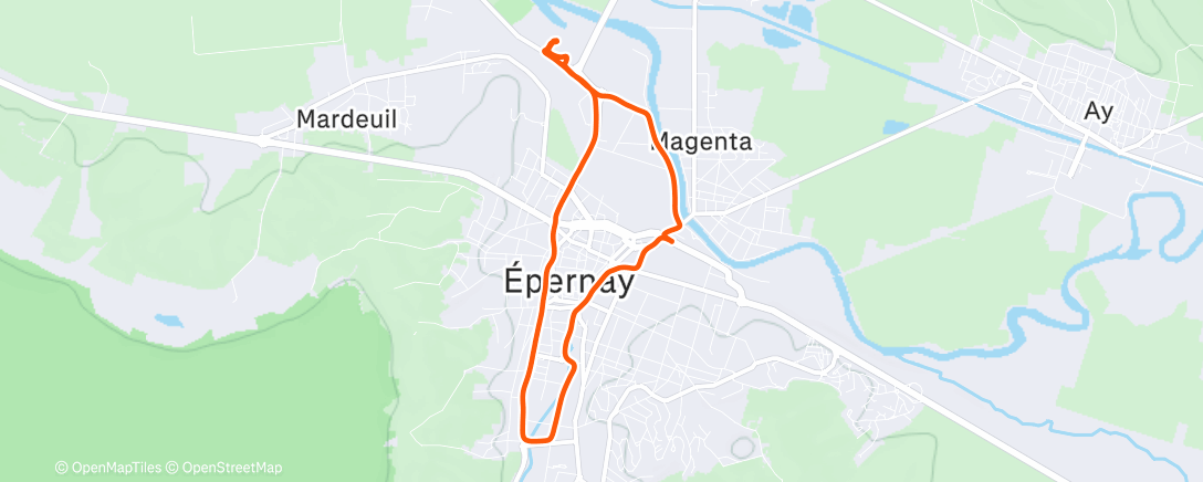 Mappa dell'attività Course à pied en soirée