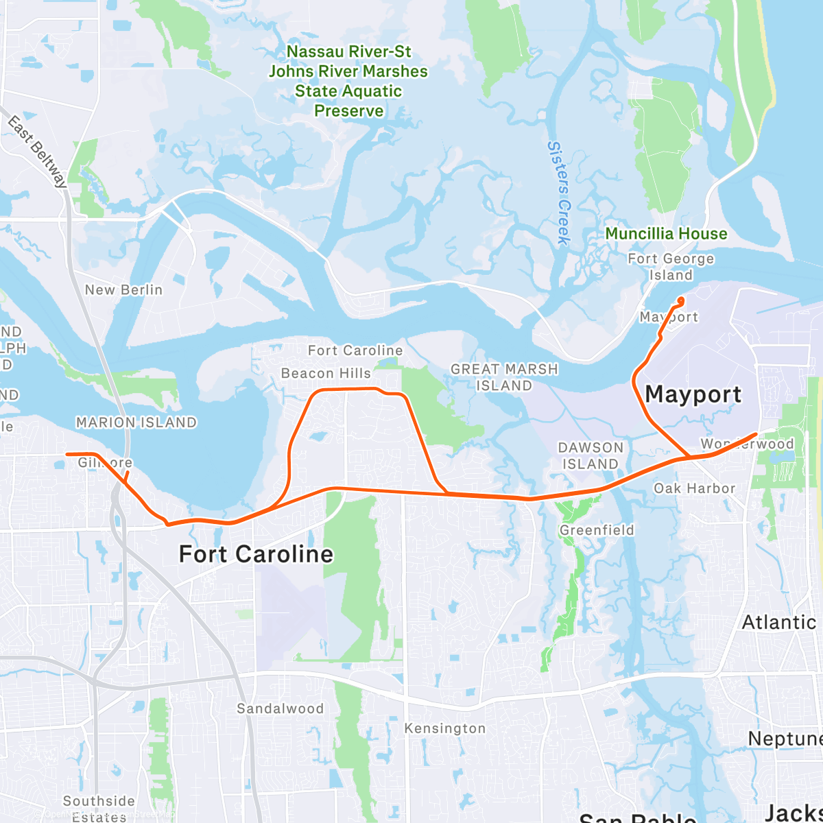 Map of the activity, Sunday Z2 Road Spin