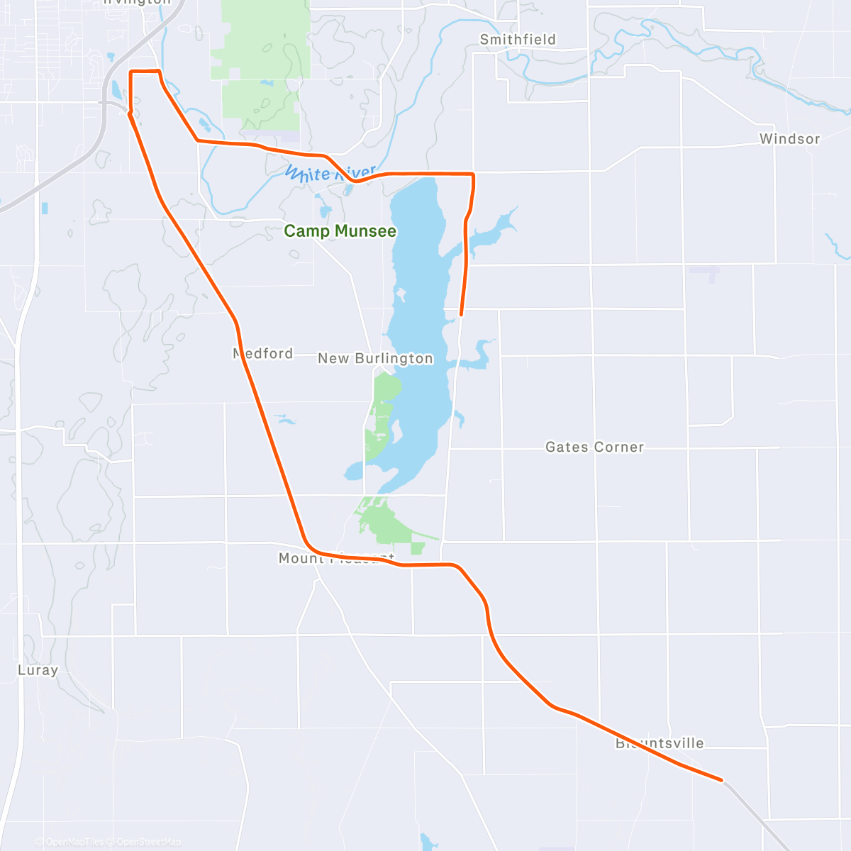 Map of the activity, ROUVY - IRONMAN 70.3 Muncie
