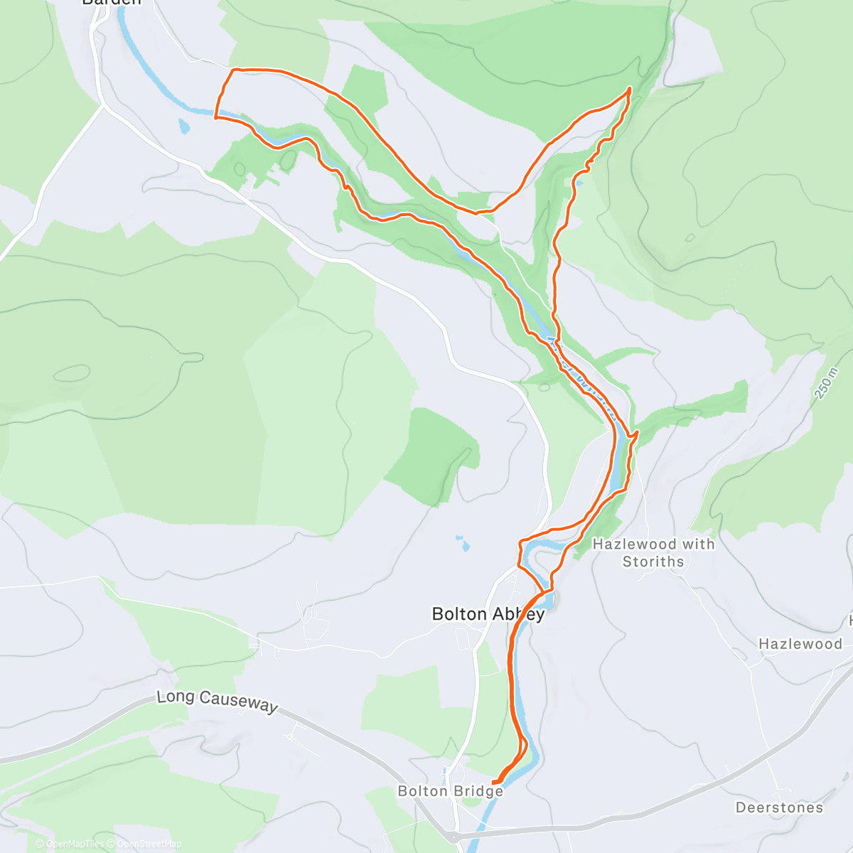 Map of the activity, Bolton Abbey