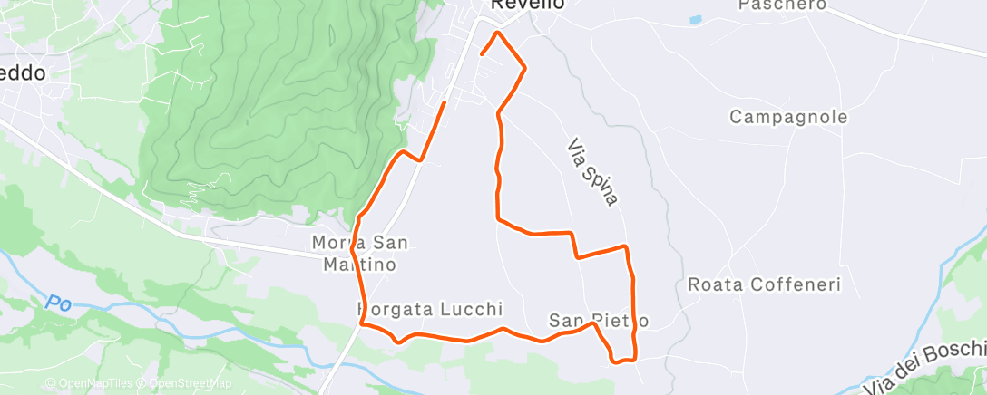 Map of the activity, Afternoon Run
