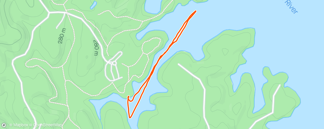 Map of the activity, Red Top Group Swim