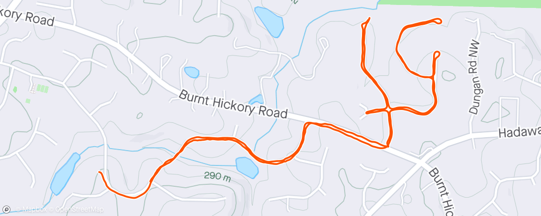 Map of the activity, Hood walk/run
