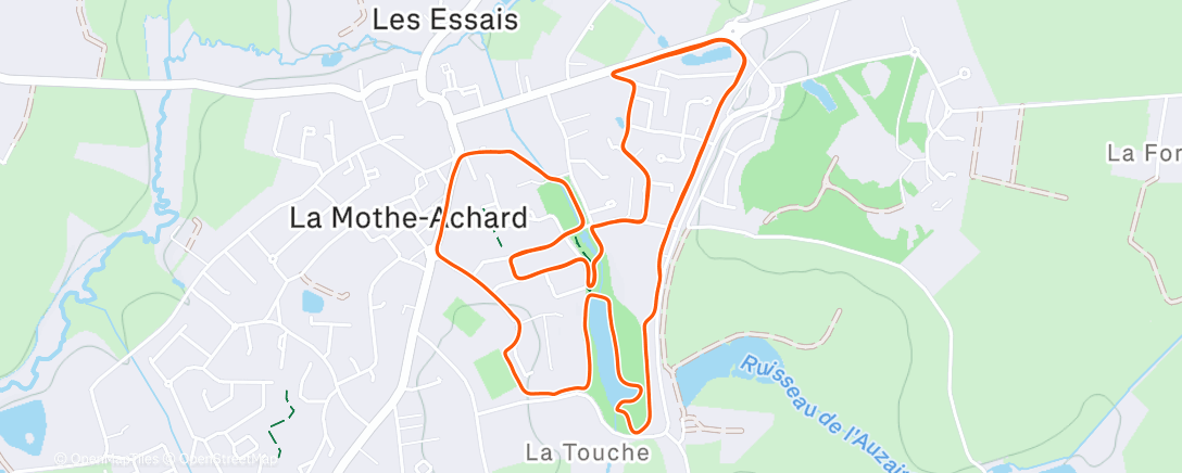 Map of the activity, Course à pied le matin