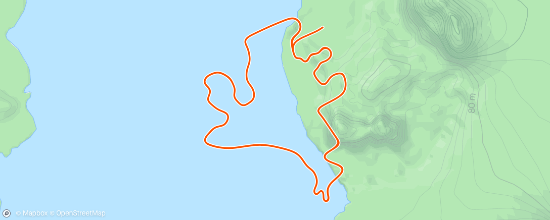 Карта физической активности (Zwift - Race: Stage 3: Lap It Up - Seaside Sprint (D) on Seaside Sprint in Watopia)