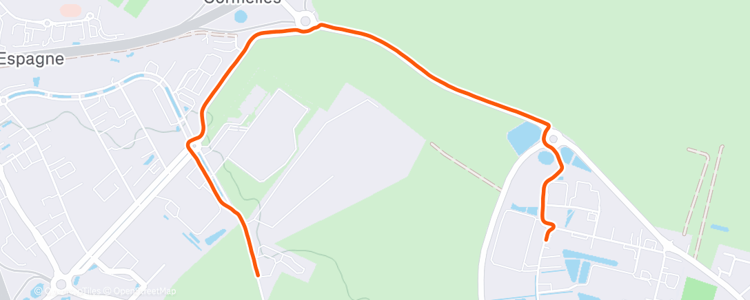 Map of the activity, Course à pied le midi