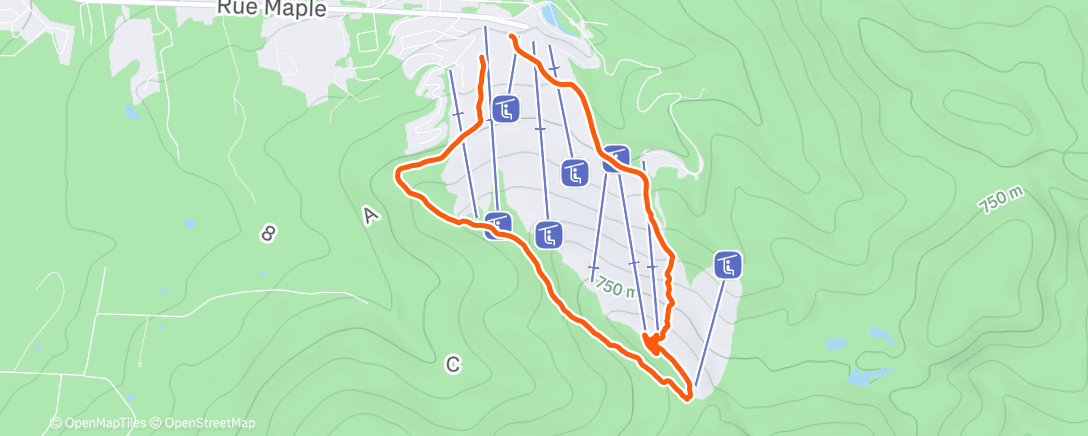 Map of the activity, Morning Backcountry Ski