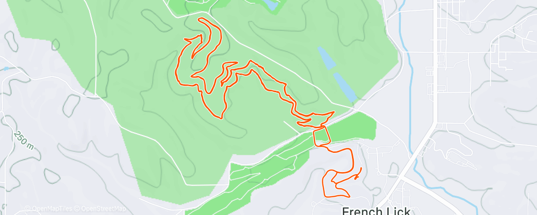 Map of the activity, French Lick, IN Buffalo Trace Inner Trail