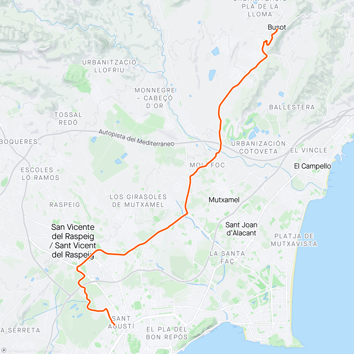 「Vuelta de la iron a casa」活動的地圖