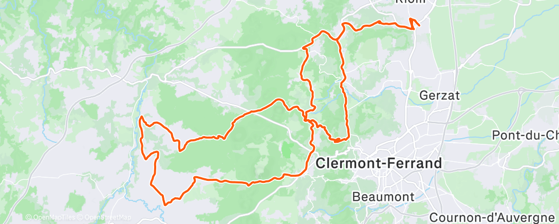 Map of the activity, Sortie vélo le midi
