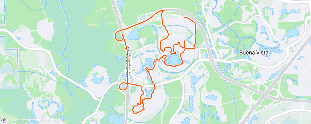 「Disney Springtime Surprise 10 miler with lots of character stops & pics」活動的地圖