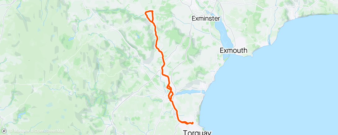 Map of the activity, Teign Valley with Mark & Ben.