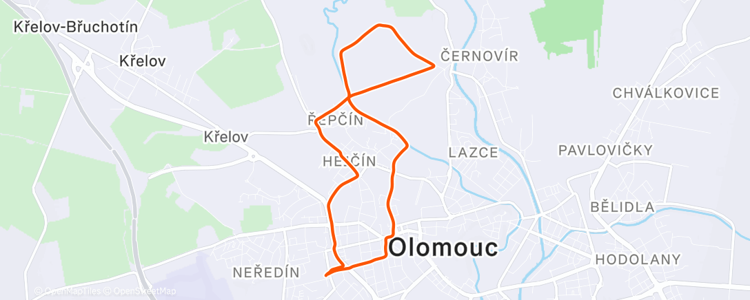 Map of the activity, Morning Run