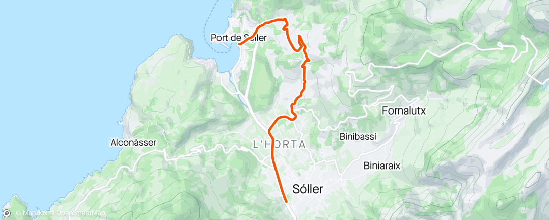 Map of the activity, Mallorca, Soller