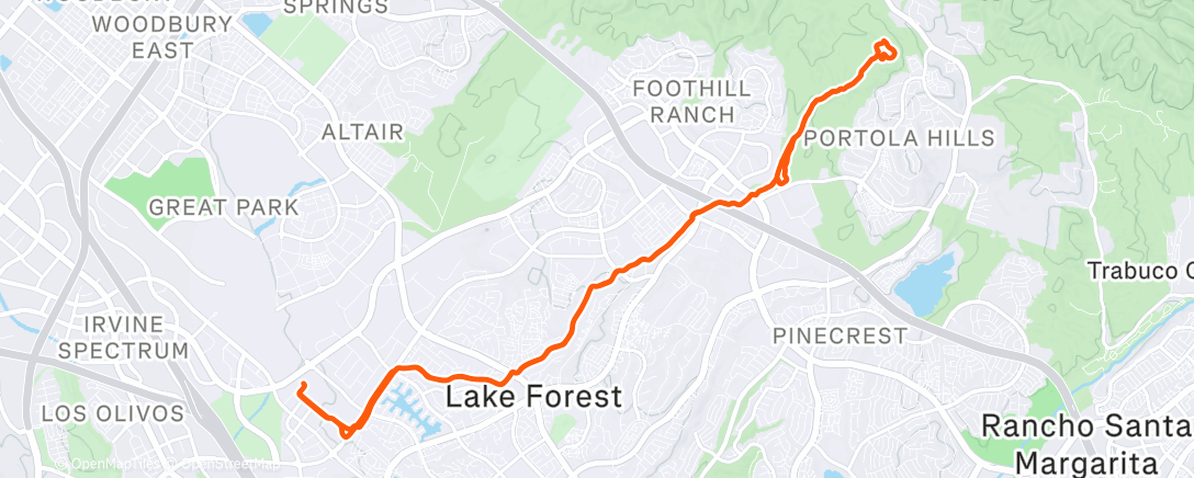 Map of the activity, Lunch Mountain Bike Ride