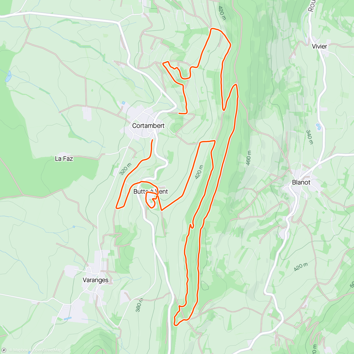 Map of the activity, Trail de Cortambert