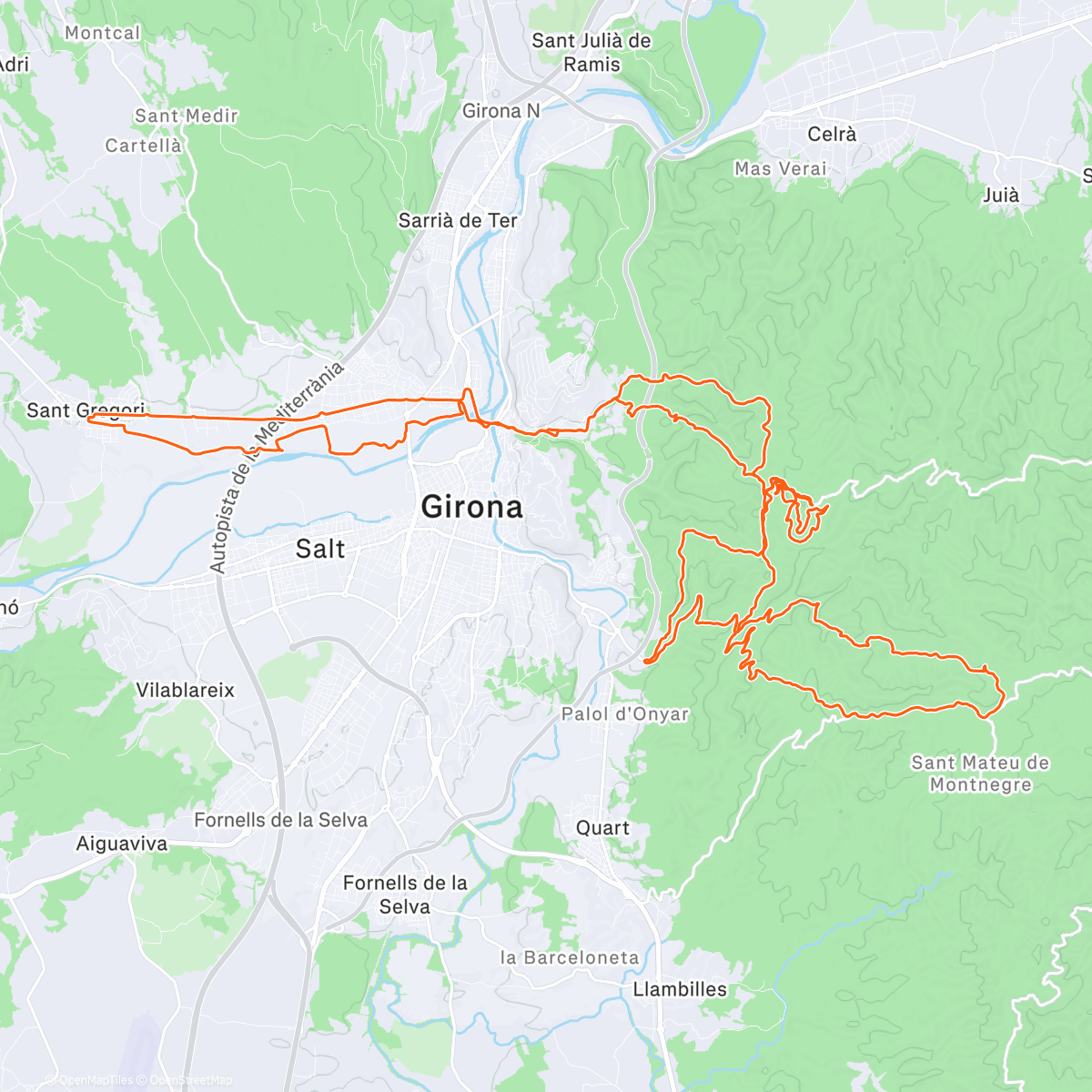 Carte de l'activité Girona MTb