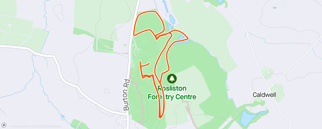Map of the activity, Rosliston parkrun 68.