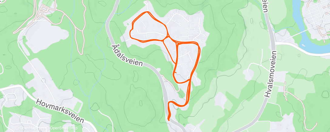 Map of the activity, 4x motbakke