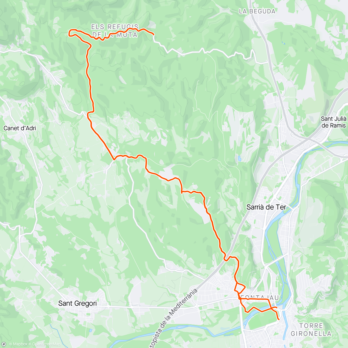 Map of the activity, Morning Ride when it was sunny 🌞