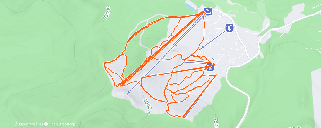 Map of the activity, Jay Peak - day 7
