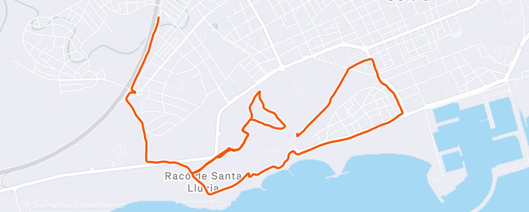 Map of the activity, Carrera a la hora del almuerzo