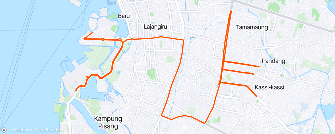 Map of the activity, Morning Ride E2G  jalur P.Rani sisir, Tanjung dan CPI 2 lap