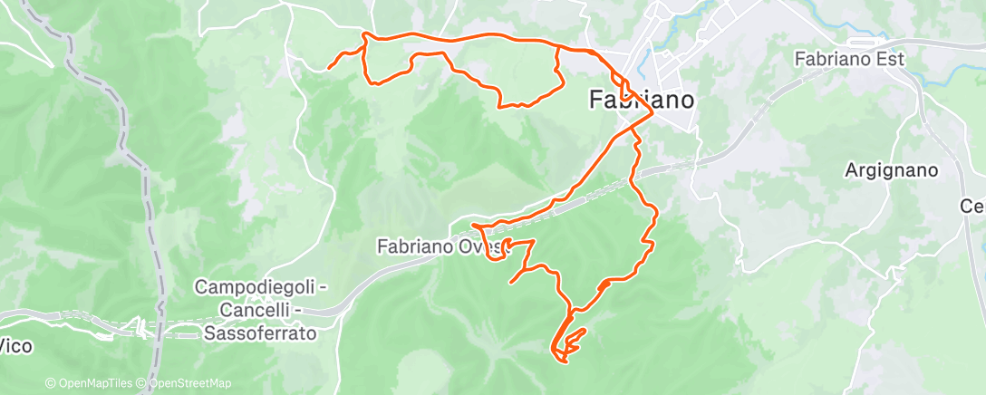 Map of the activity, Sessione di mountain biking mattutina