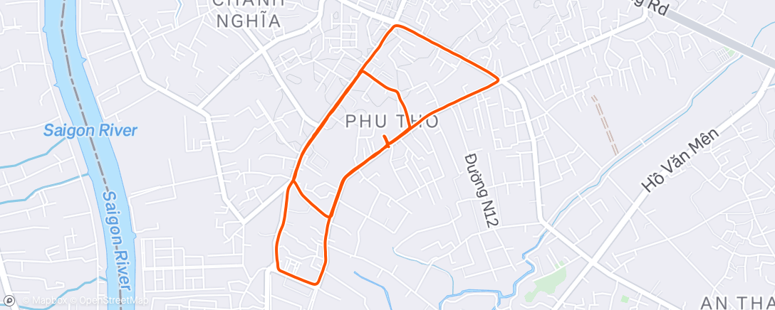 Map of the activity, Afternoon Run