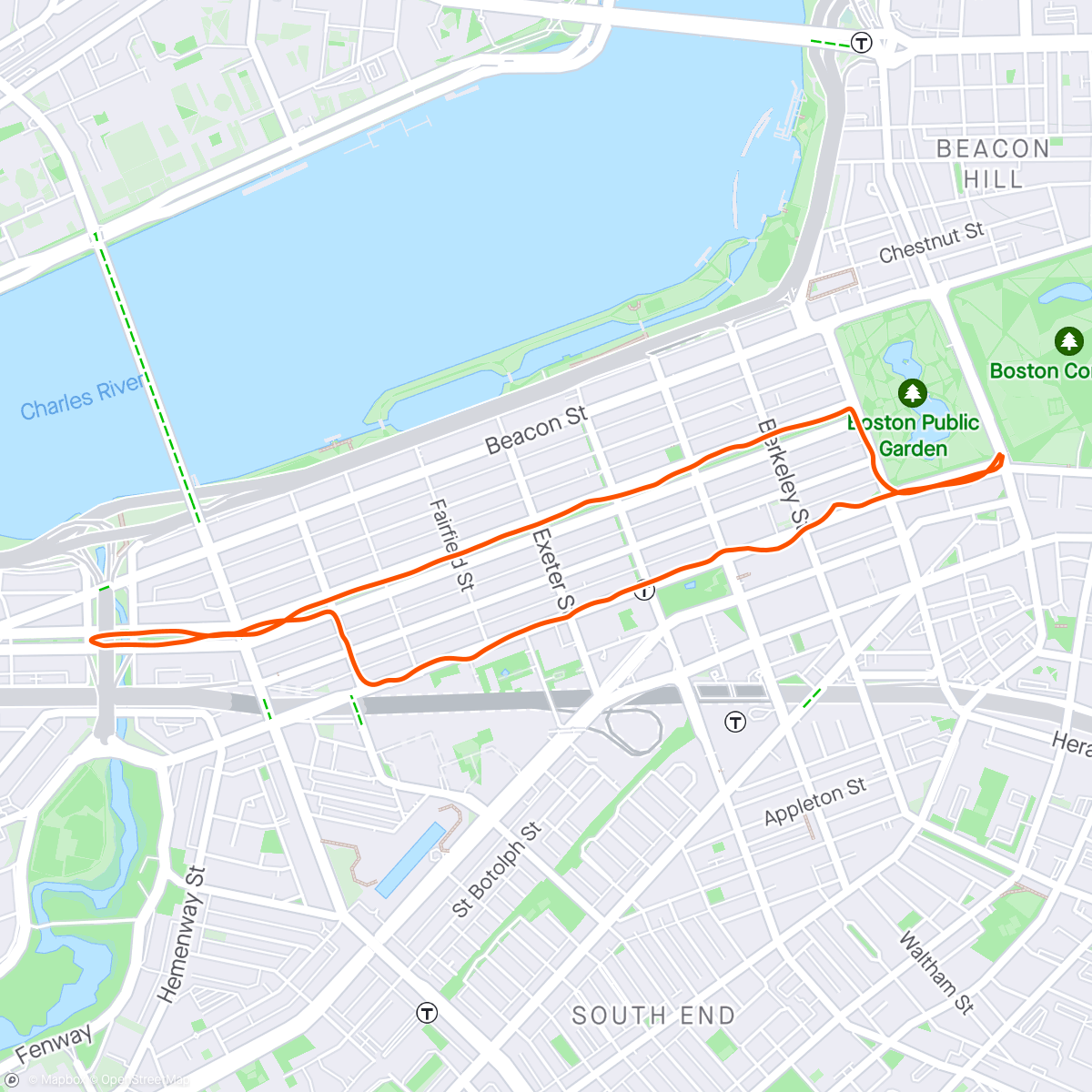 Map of the activity, 5k en Boston