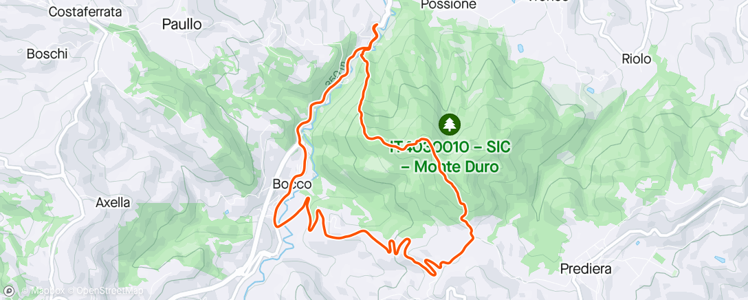 Mappa dell'attività Sessione di mountain biking all’ora di pranzo