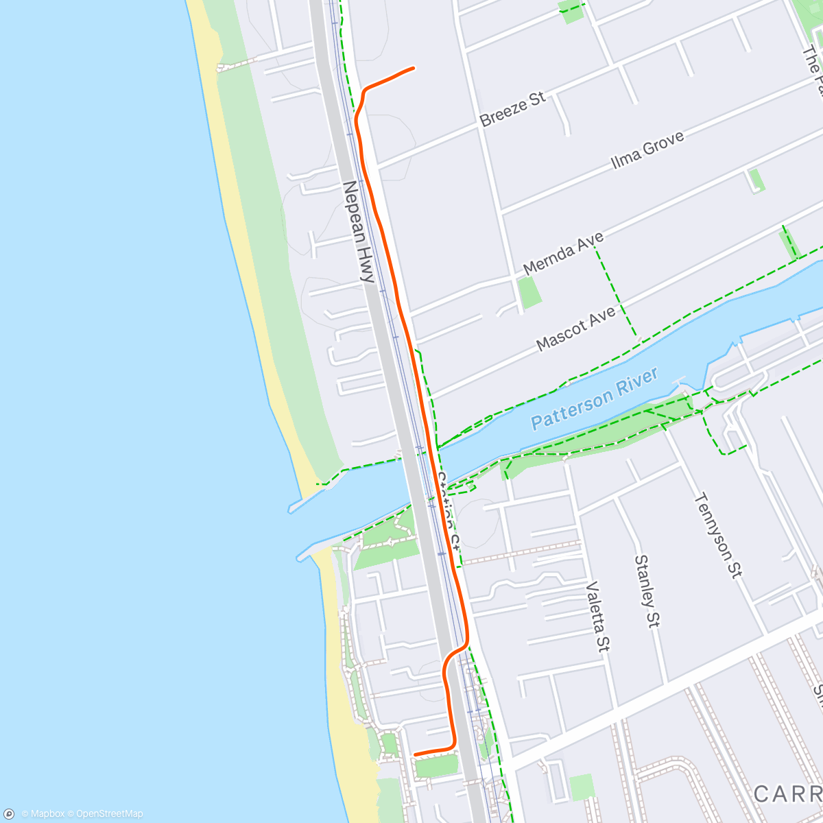 Map of the activity, Morning Run