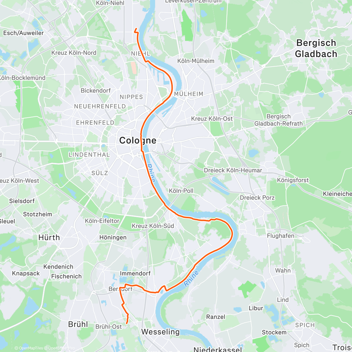 Map of the activity, Abendradfahrt
