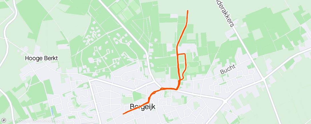 Map of the activity, Thursday Evening Run
