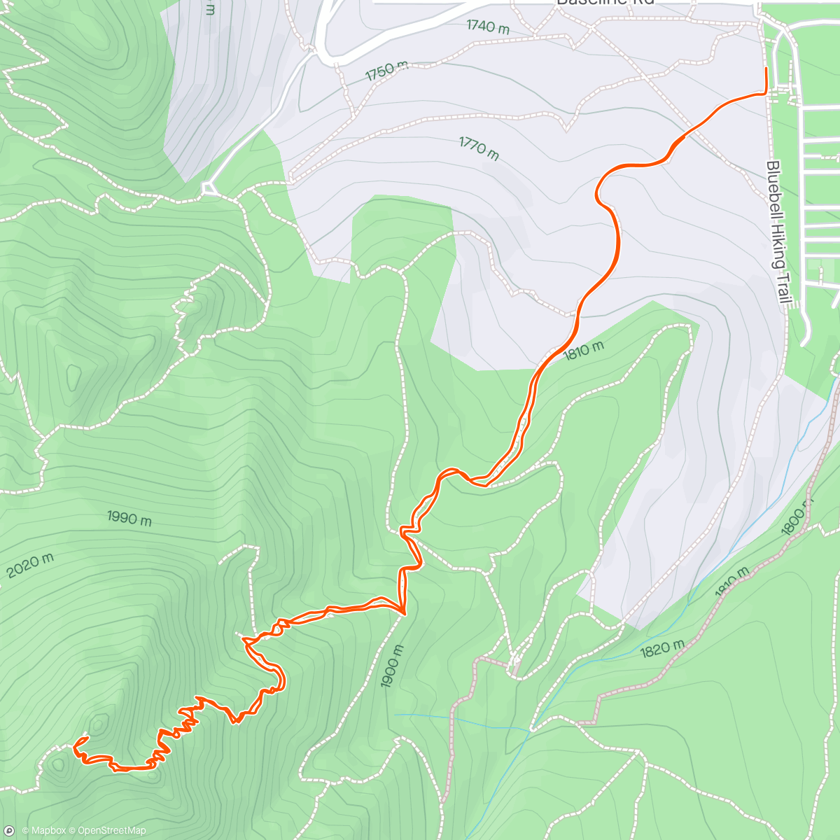 Map of the activity, 1st and 2nd Flatirons with Brock