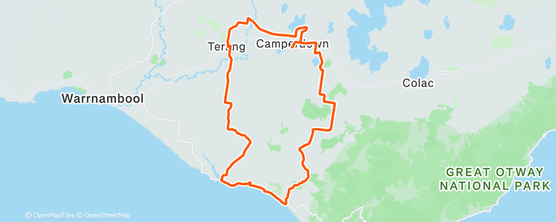 Map of the activity, Big lap of the south west