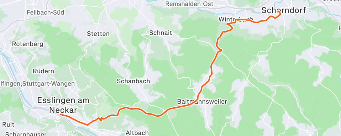 Map of the activity, Fahrt am Nachmittag