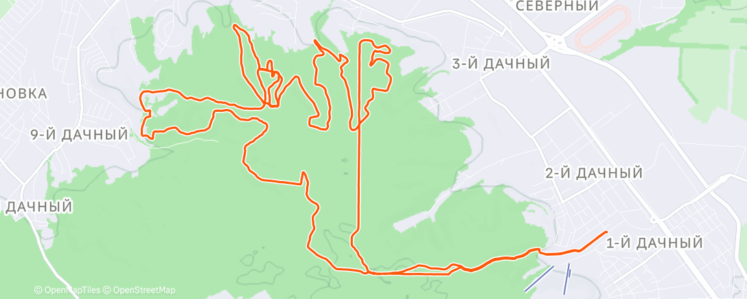 Map of the activity, Трейлраннинг (утро)