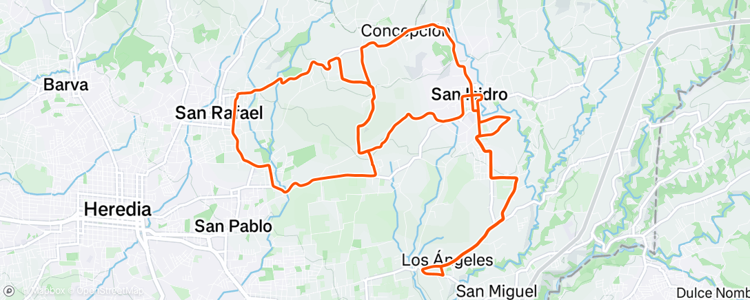 Map of the activity, Road cycling