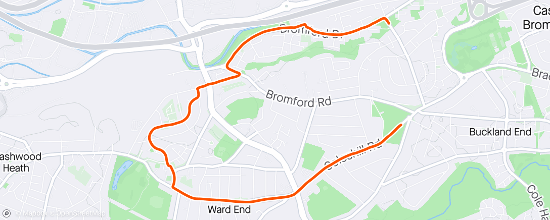 Map of the activity, Ward End and Bromford Meetings