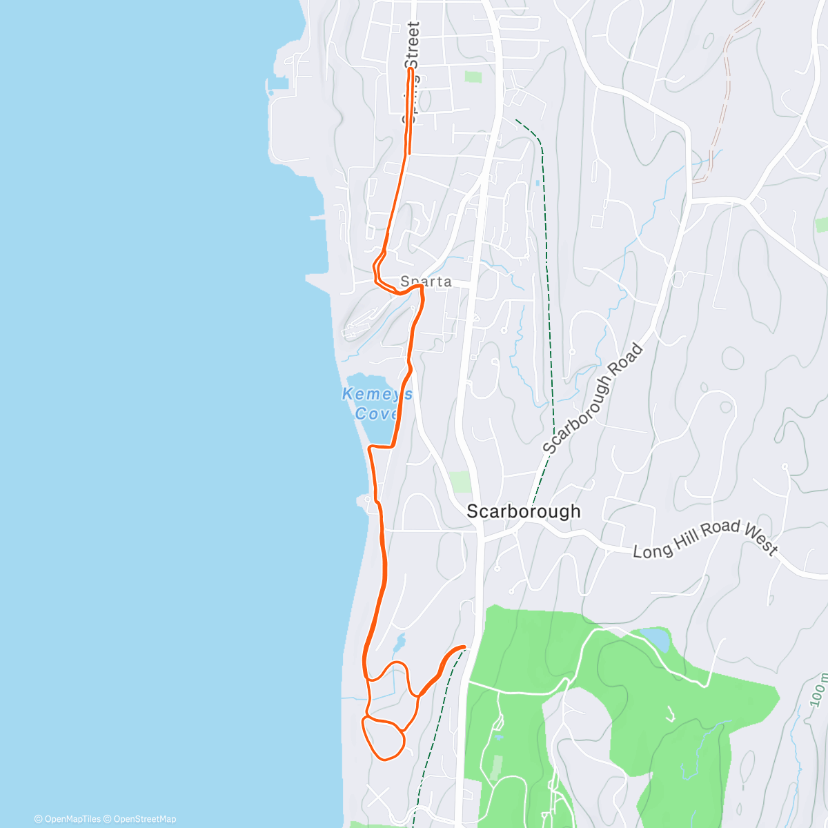 Map of the activity, Afternoon Run