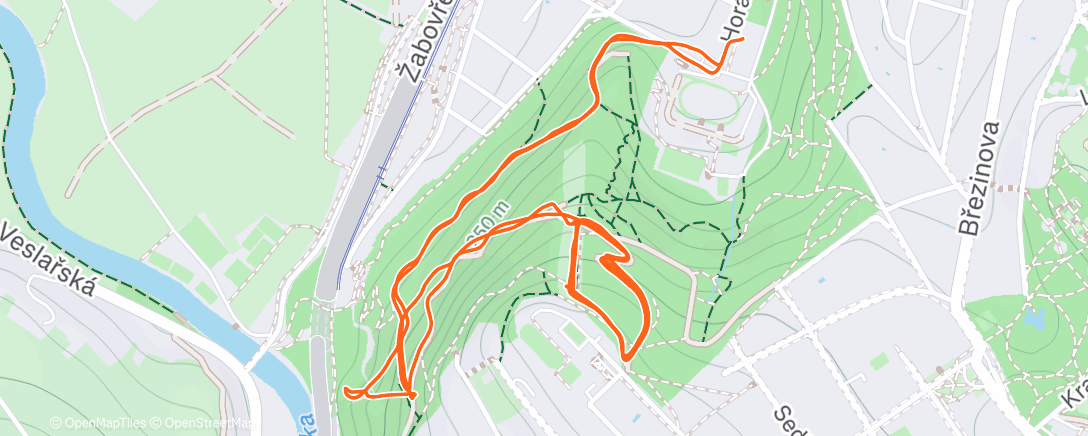 Map of the activity, Afternoon Run