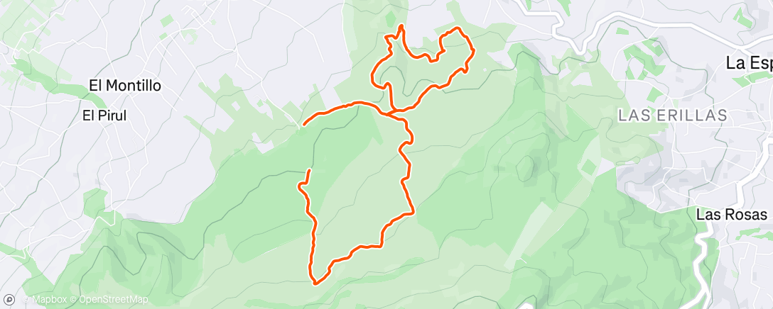 Map of the activity, Senderismo por la tarde