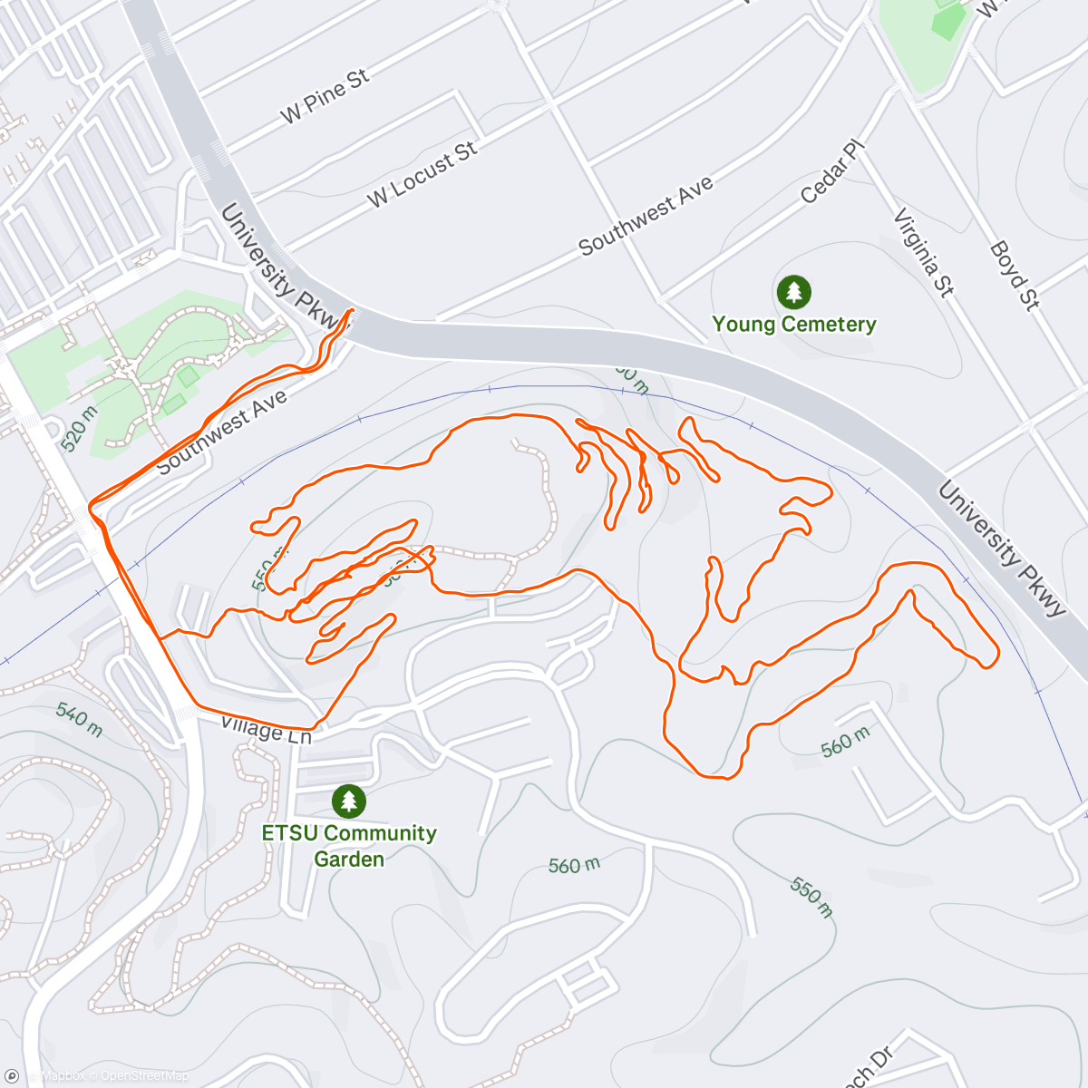 Map of the activity, Evening Hike