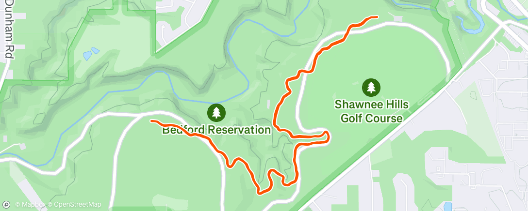 Map of the activity, Lunch Trail Run
